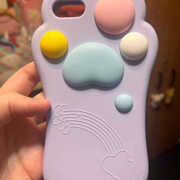 Purple Cat Paw Phone Case for iPhone - Picture 2 of 3